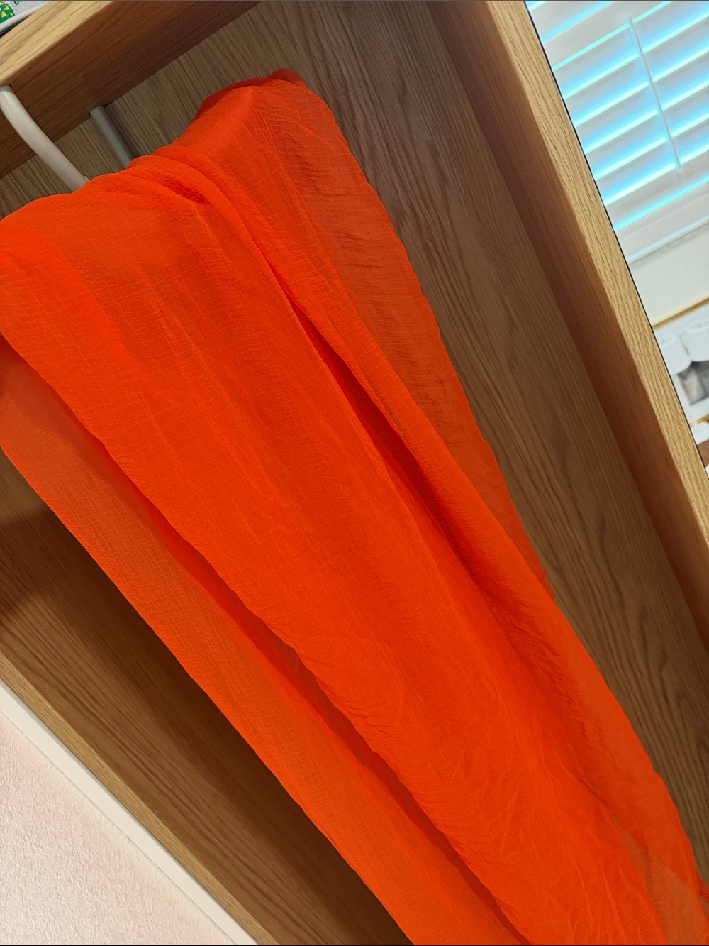 100% silk Bright Orange Lightweight Scarf